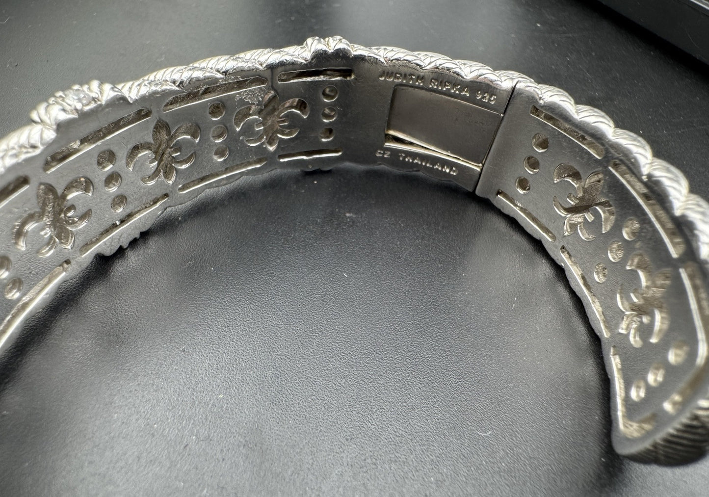 Judith Ripka Sterling Silver Diamonique Cable Cuff Bracelet S 7 Thailand 80 Gram