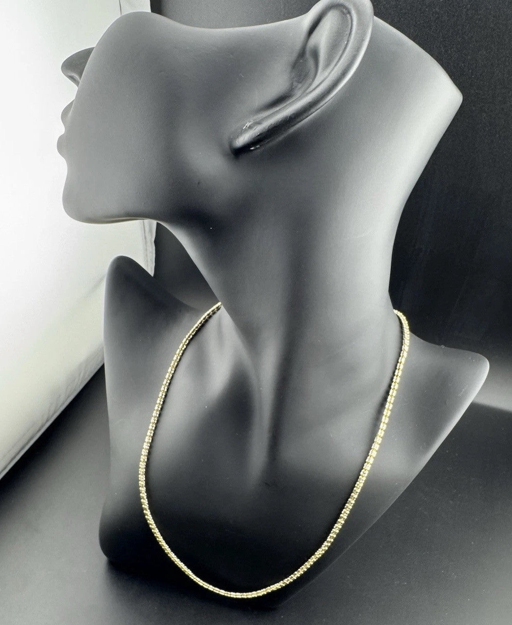 Radiant Moon Ice Chain 14K Yellow Gold 585, 9.8 Grams 18in Length Necklace