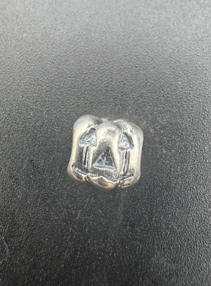 Pandora 925 Sterling Silver Pumpkin Smiling Jack O’ Lantern Retired Bead Charm