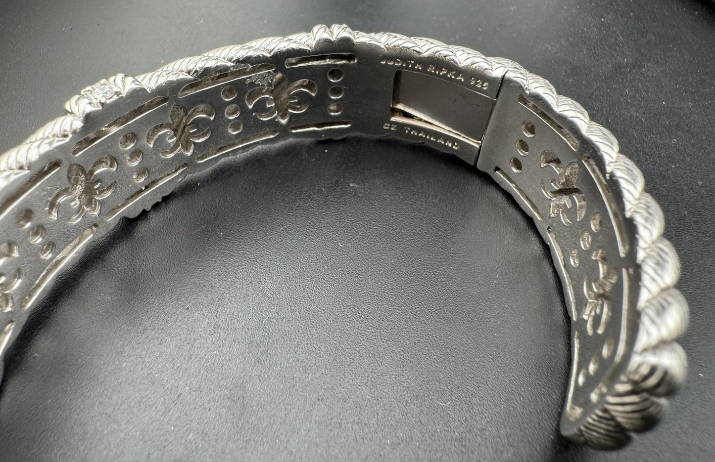 Judith Ripka Sterling Silver Diamonique Cable Cuff Bracelet S 7 Thailand 80 Gram