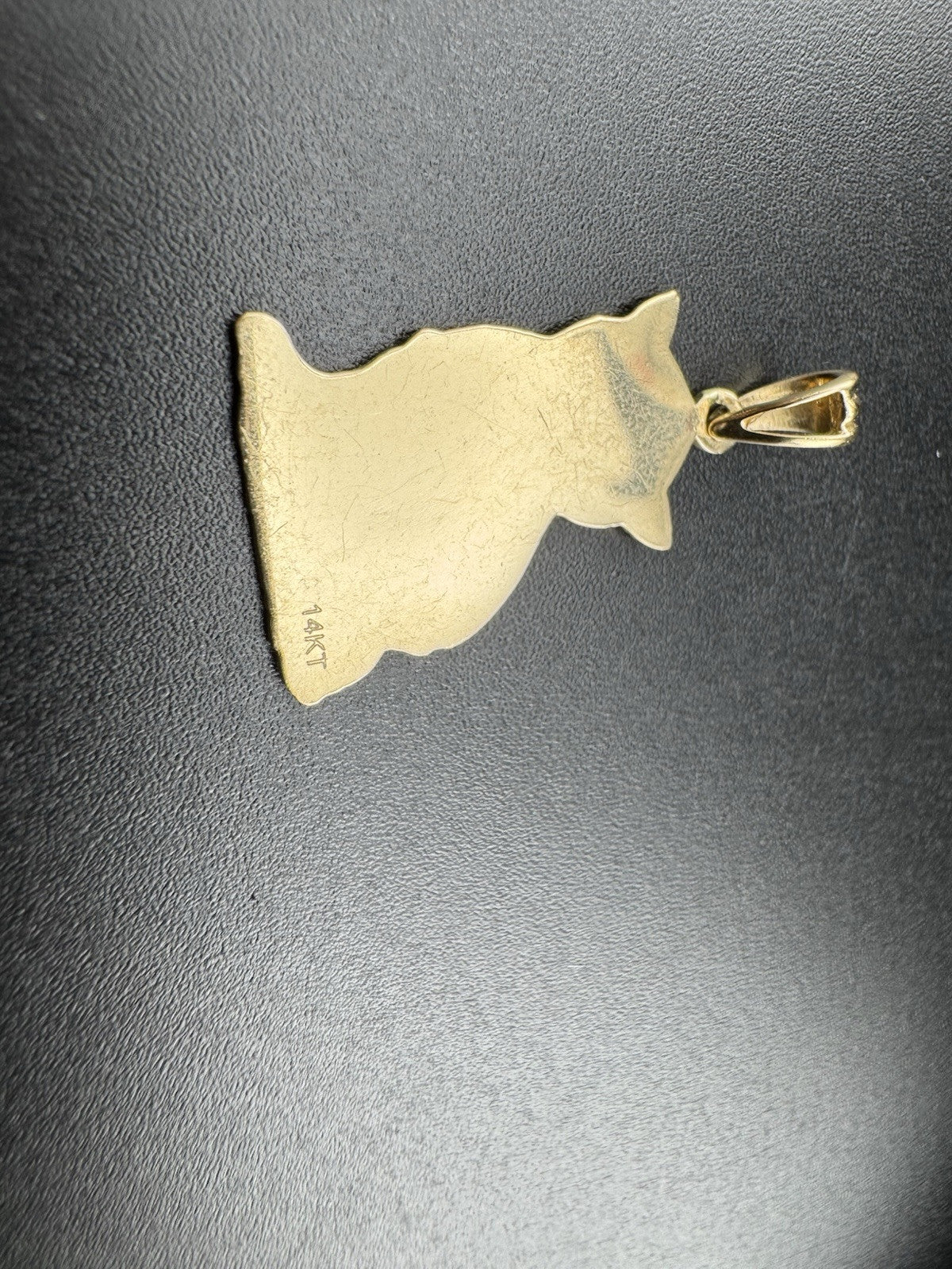 14K Yellow Gold Happy Cat Charm Pendant Cut Out Custom By Beltran Jewelry 2.1G