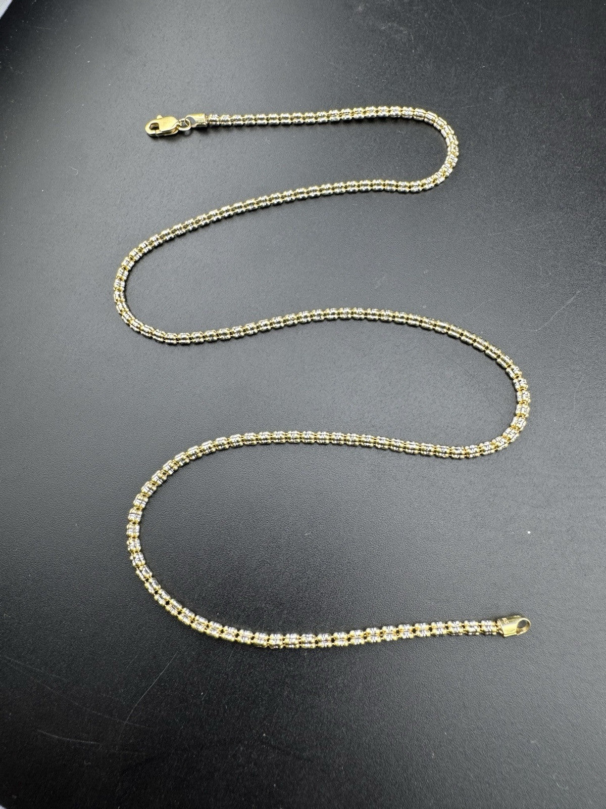 Radiant Moon Ice Chain 14K Yellow Gold 585, 9.8 Grams 18in Length Necklace