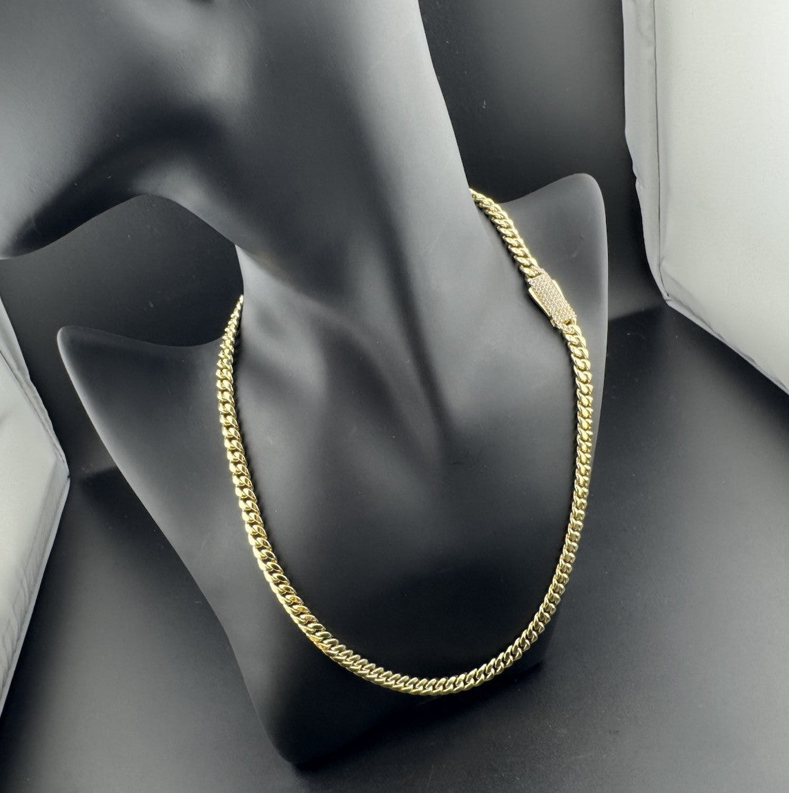 14K Yellow Gold Monaco Jingle Bell Cuban Link Chain 17in 7.66m 17.2 Gram Bold*